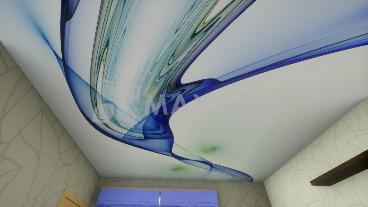 Уникальные изображения 3D натяжных потолков на сайте