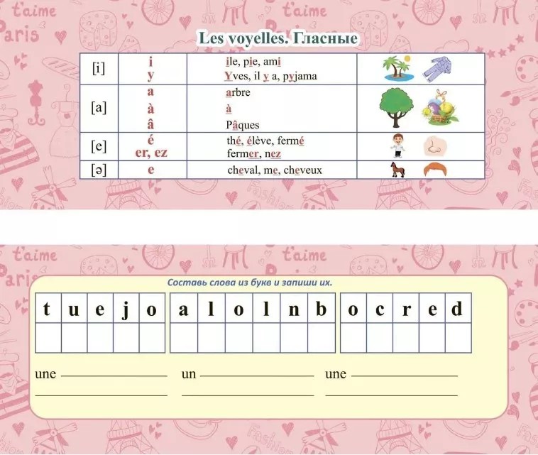 Французский алфавит: картинки для учебы
