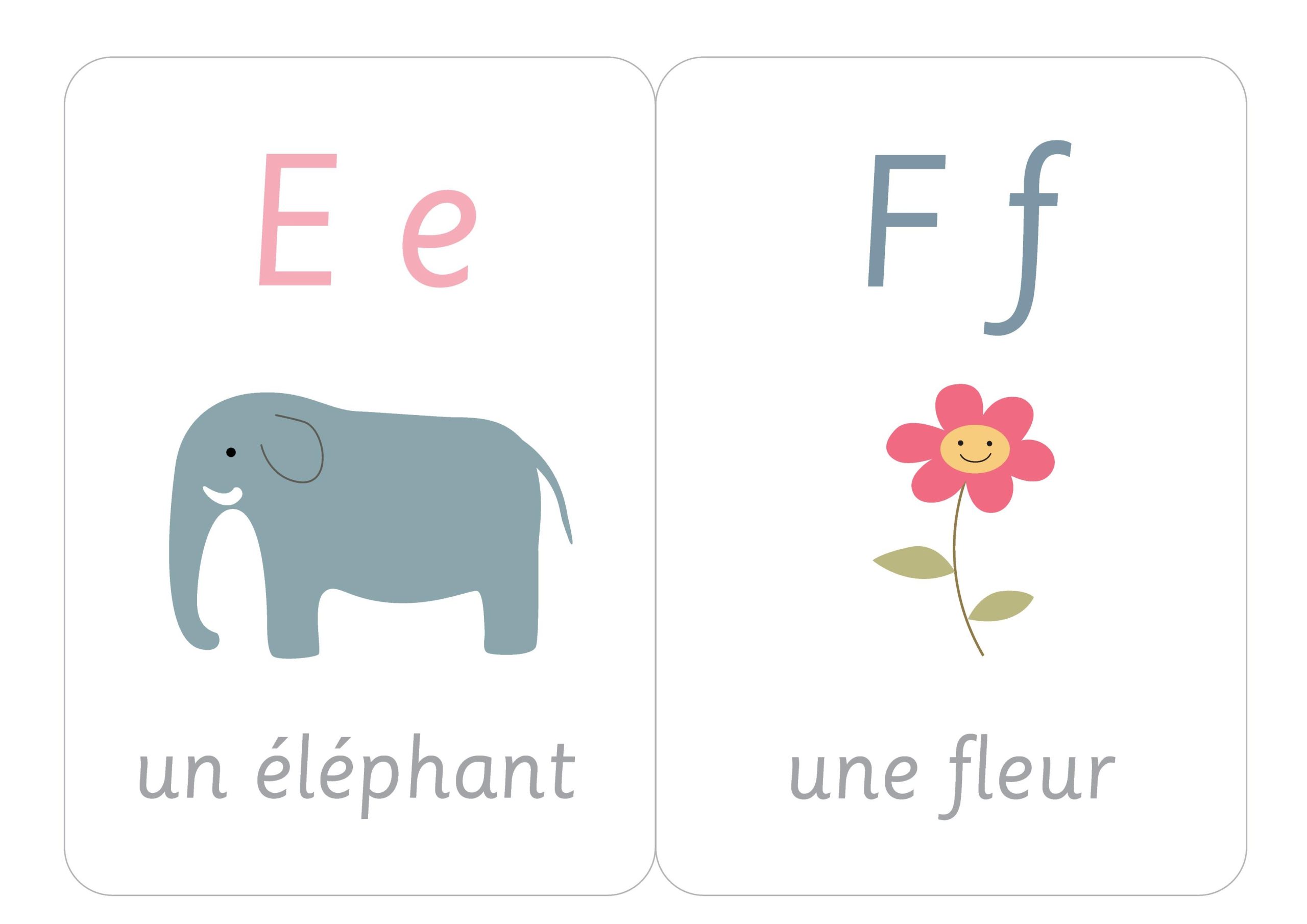 Познавательные картинки французского алфавита