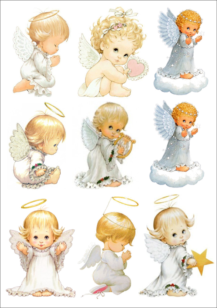 Красочные картинки Вафельная ангелочек в стиле пастель